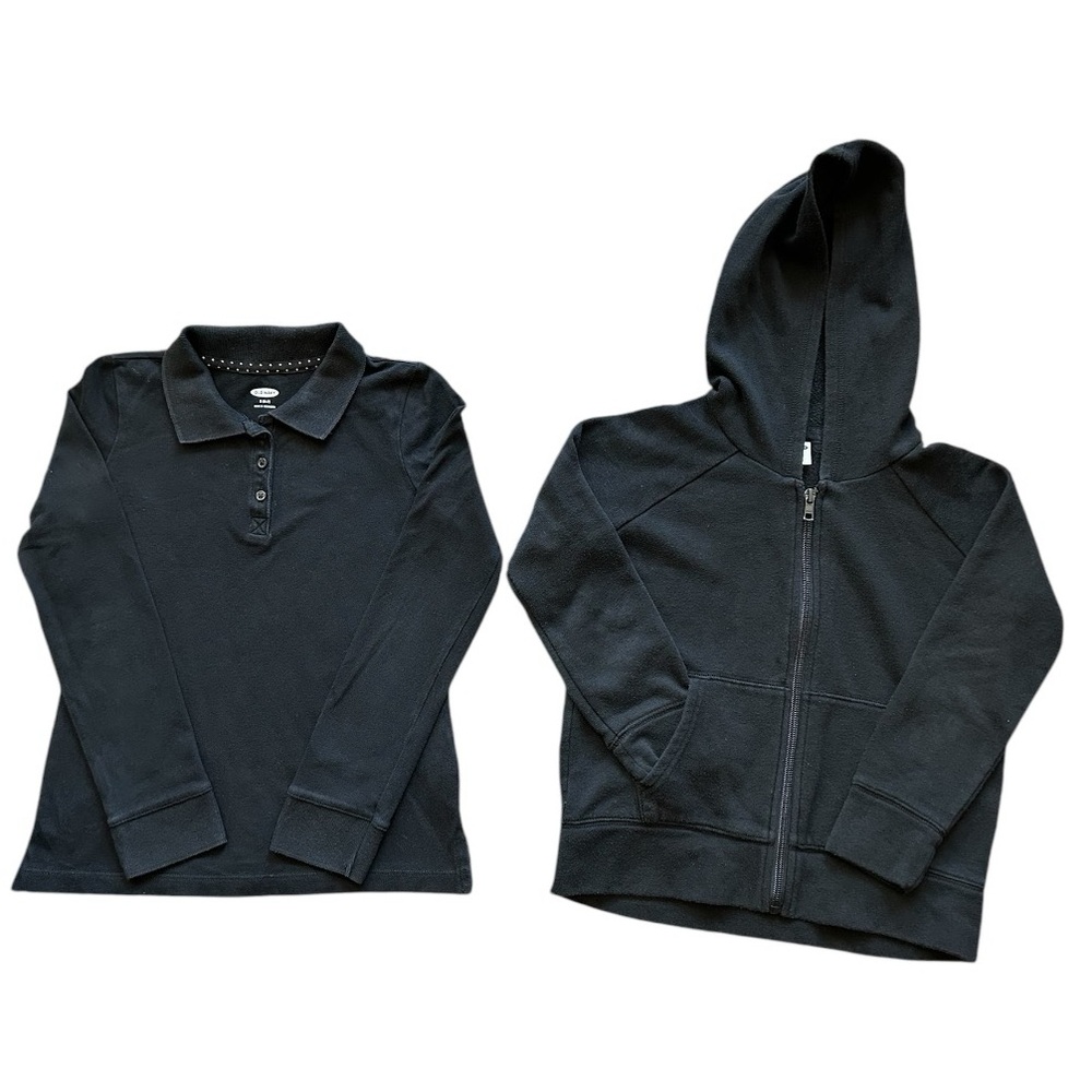 2-piece Girls Old Navy Long sleeve shirt & hoodie school sweatshirt Size S 6-7